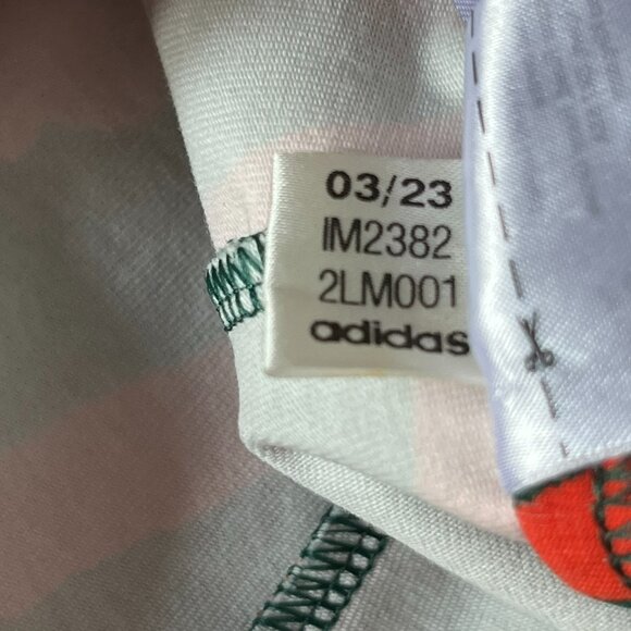 Adidas x Farm Rio Biker Bike Shorts Women's Size LARGE L Tropical Green Orange - Picture 9 of 9